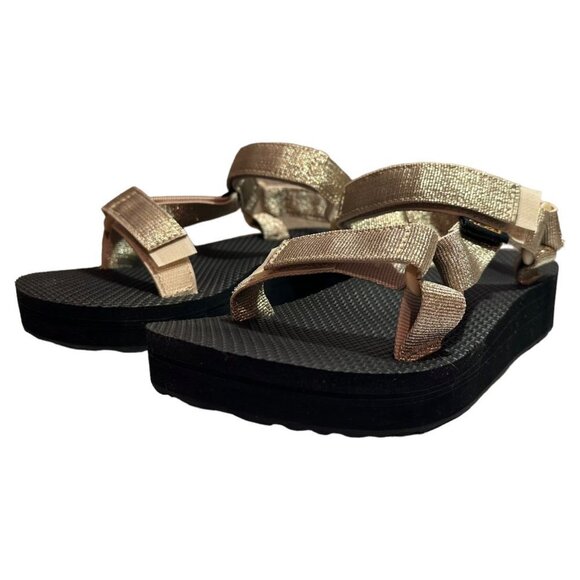 Teva Shoes - Teva Midform Universal Strappy Sandals Size 6 Metallic Champagne